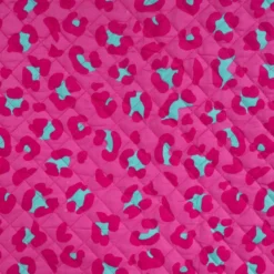 Voile de coton matelassée Ravika motif léopard fond rose fuchsia