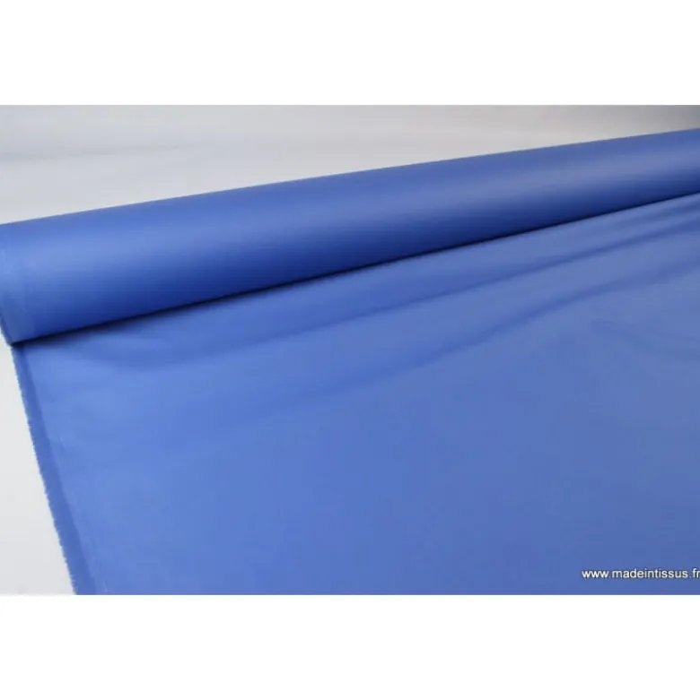 Véritable tissu gabardine Enduit bleu jean